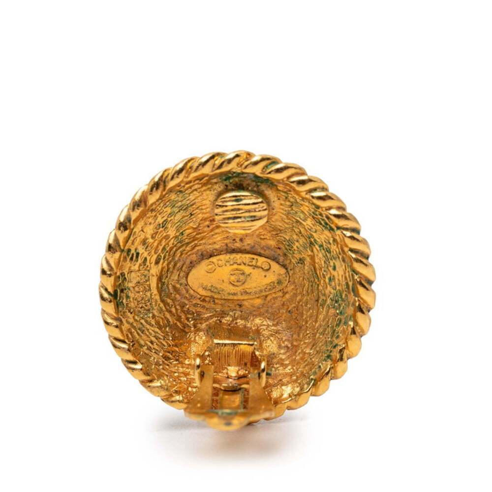 CHANEL Authentic Green Logo Earrings - Picture 3 of 3